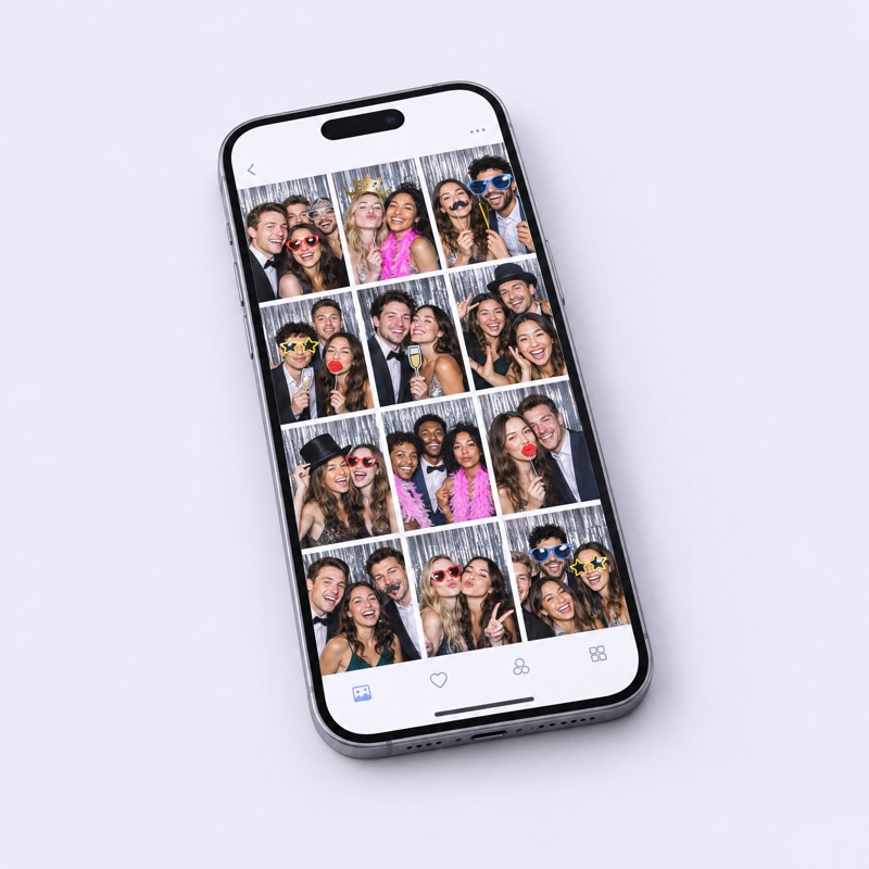 Online-Galerie mit den Fotobox-Bildern auf dem Smartphone